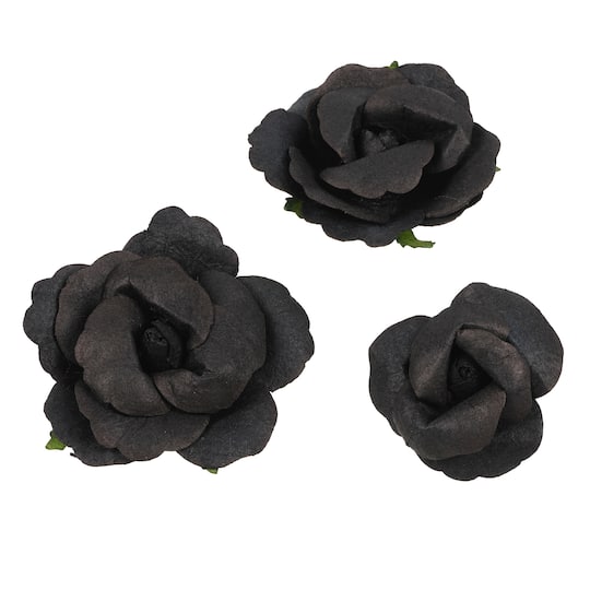 Black Paper Roses by Recollections&#x2122;, 12ct.